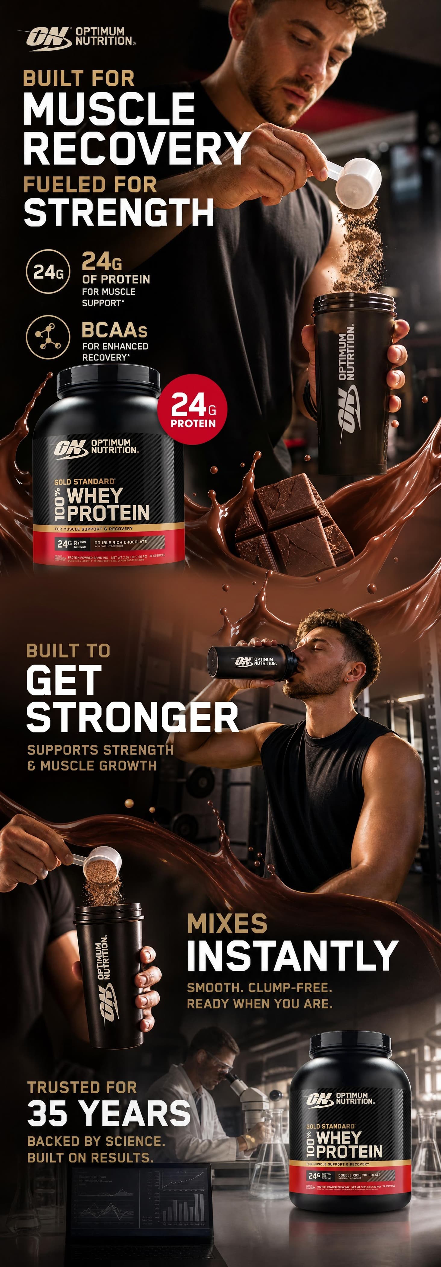 Genrupt seamless desktop Premium A+ content for Optimum Nutrition